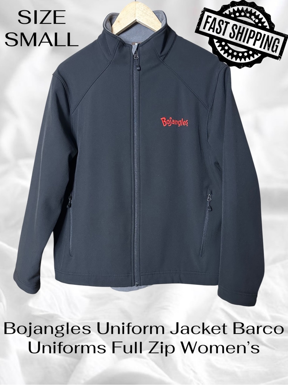 Bojangles Uniform Jacket Barco Uniforms Full Zip Women’s Small FAST SHIPPING